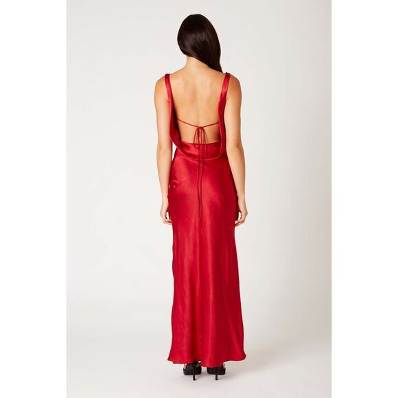 NIA FIORA DRESS vintage-inspired Maxi  dress cocktail Brunch in Red  size S NWT - Picture 1 of 7